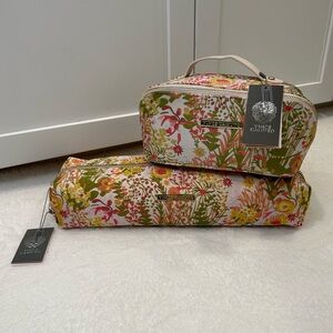 *New* Vince Camuto Multicolor Floral Cosmetic Bag and Hair Tools Bag (Set of 2)